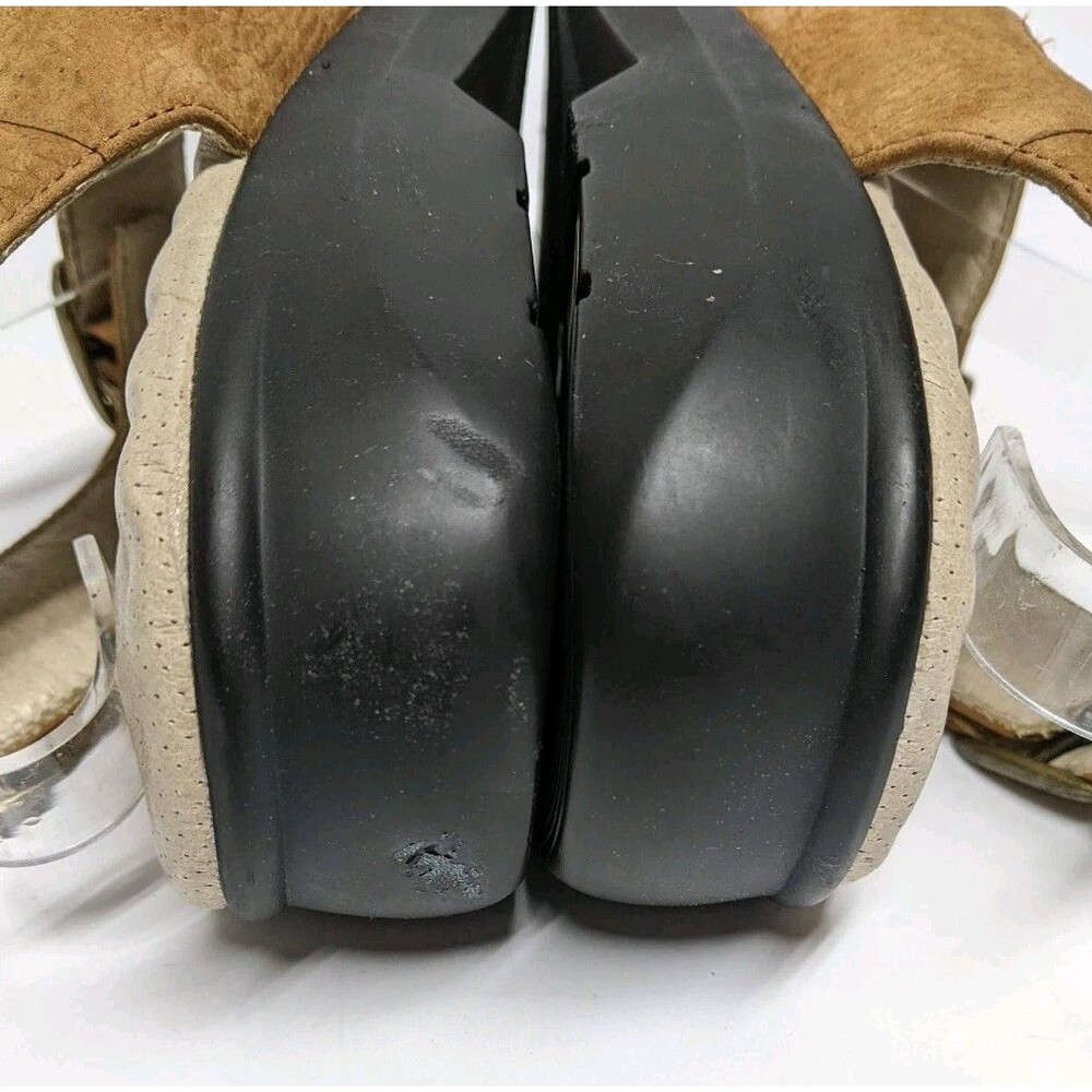 Strictly Comfort Sandals Women 8.5M Slingback Relax Tan Leather Buckles 8.5 M - Picture 8 of 15